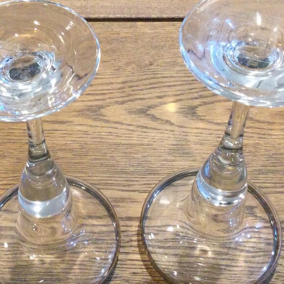 2 Circle Clear Glass Candle Stick Holders - Picture 5 of 5